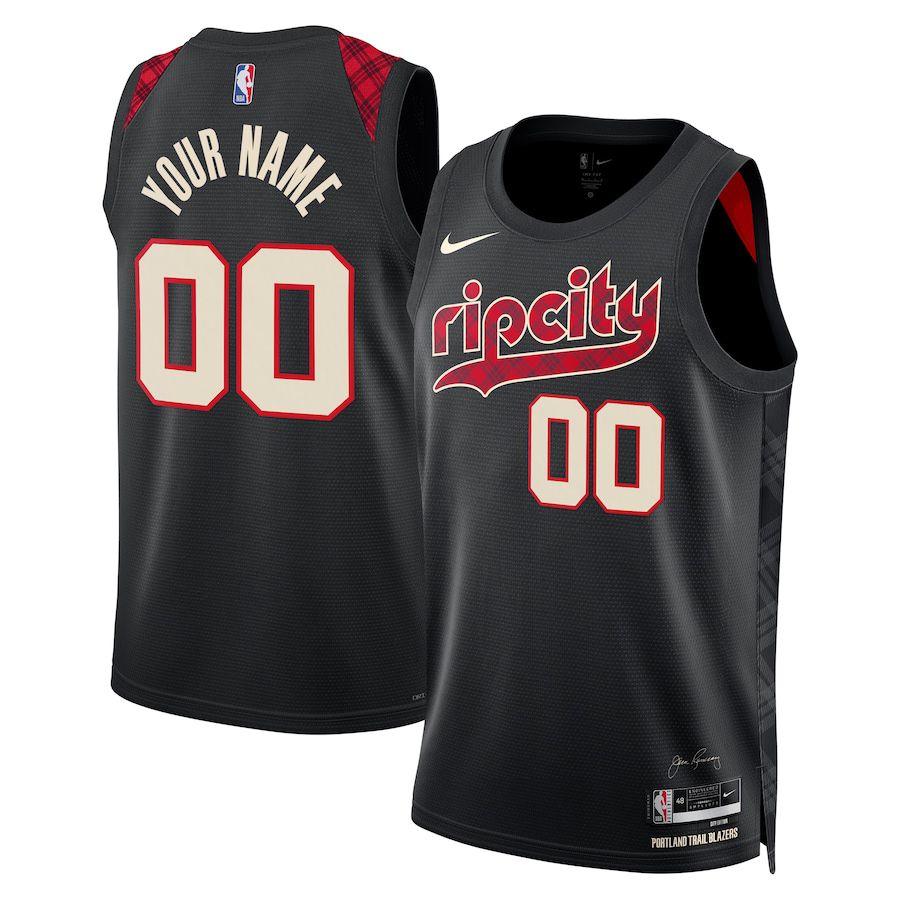 Men Portland Trail Blazers Nike Black City Edition 2023-24 Custom Swingman NBA Jersey